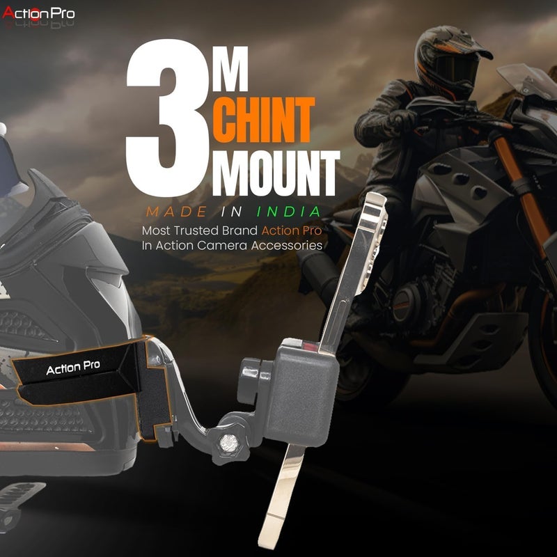 Action Pro 3M Slim Flexible Helmet Chin Mount Strap Compatible with GoPro Hero 13 12 11 10 9 8 7 6 5 4, SJCAM, DJI Osmo 5 4, Insta 360 x4 x3, SJCAM, Xiaomi, Yi Action Cameras (Black) - Image 5